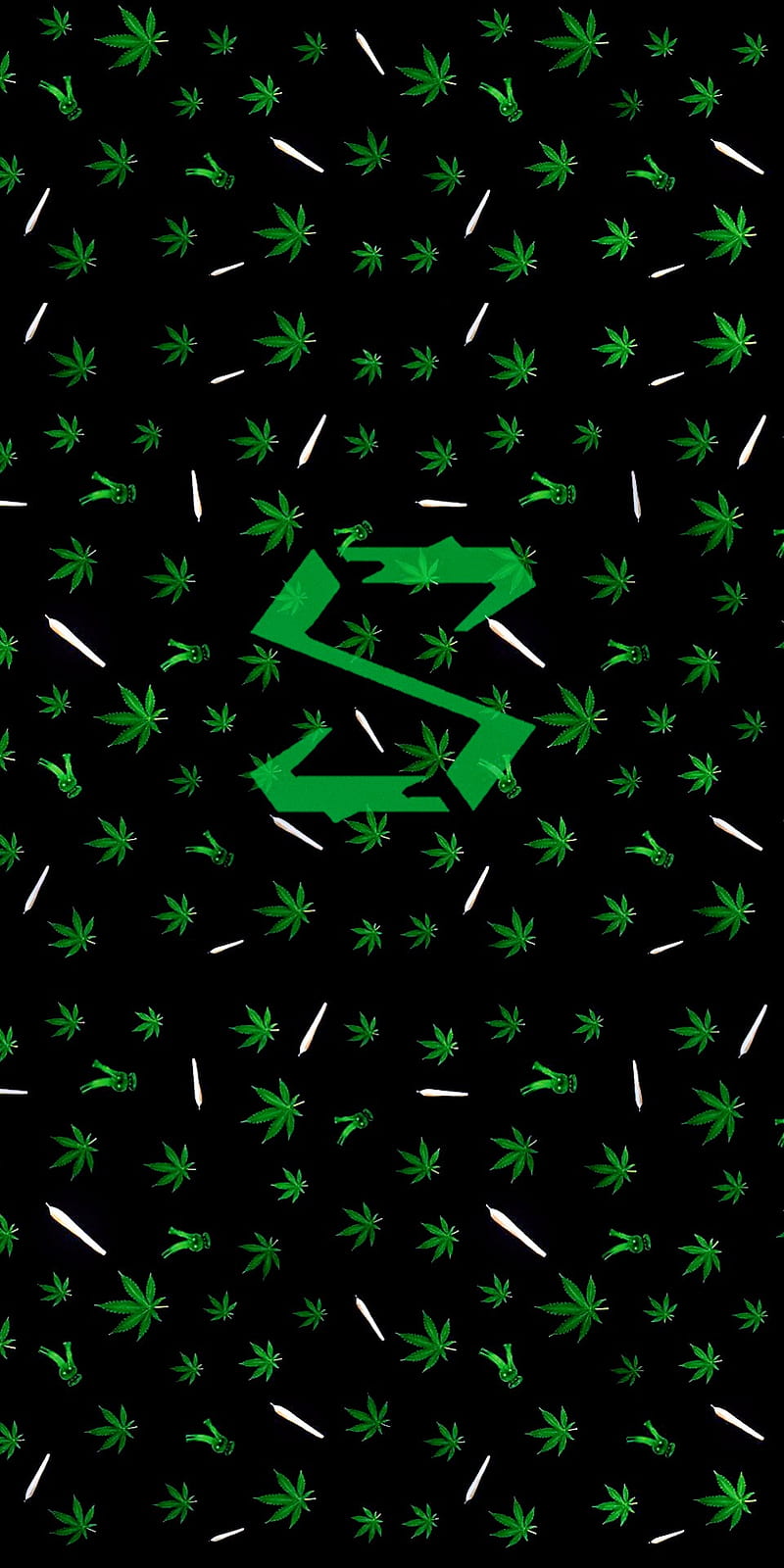 black shark angah, angah, black shark, green, logo, marijuana, neon, HD phone wallpaper
