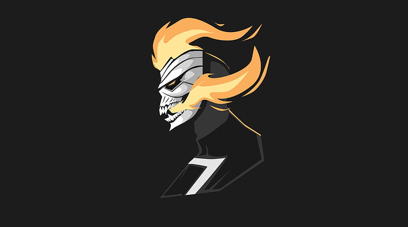 Ghost Rider Minimalism, ghost-rider, artwork, artstation, artist, superheroes, minimalism, HD wallpaper