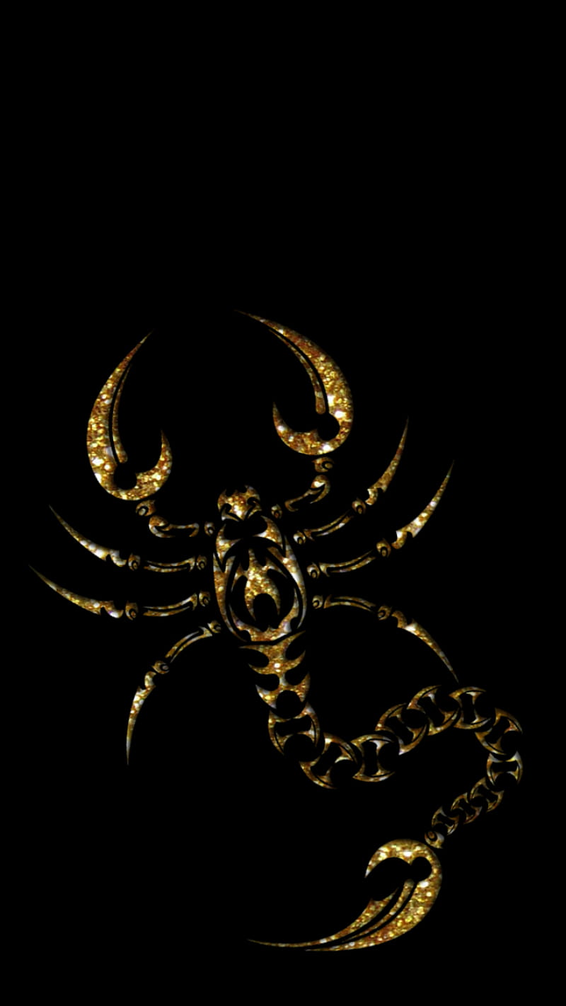 Golden Scorpion, black, gold, black, HD phone wallpaper