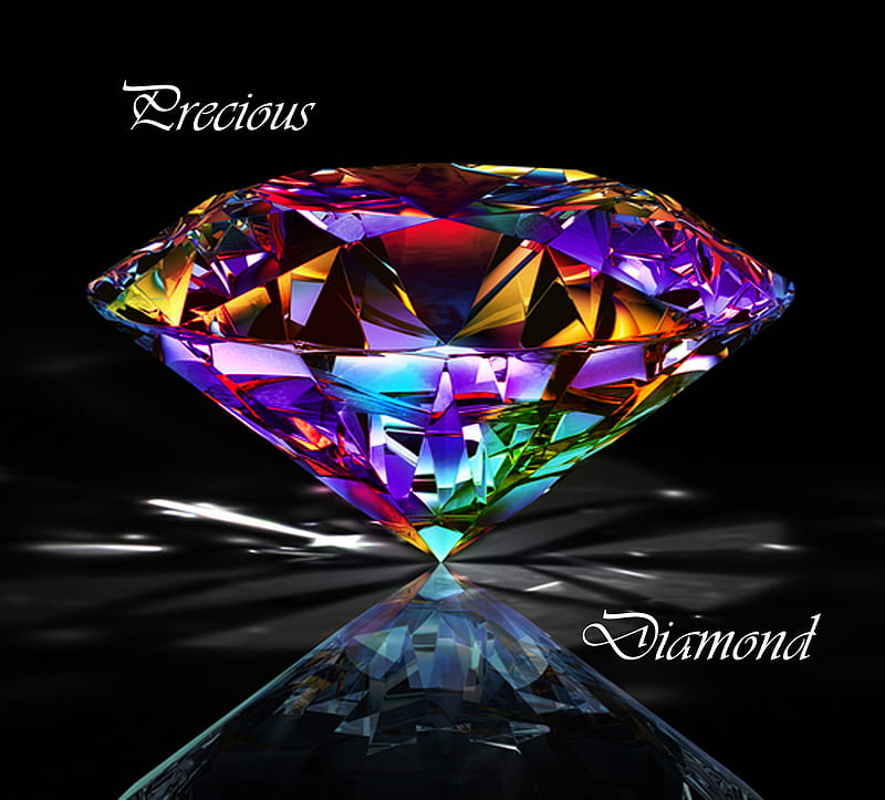 Precious Diamond, colours, reflections, diamonds, jewels, HD wallpaper