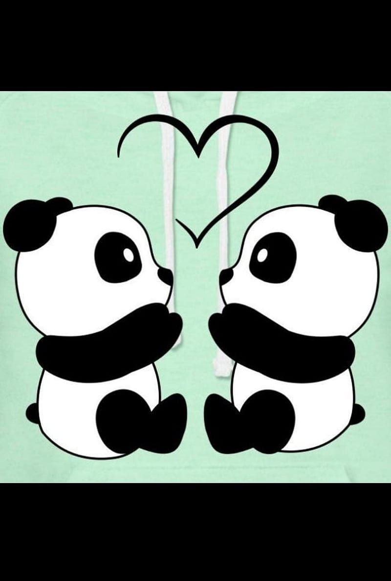 Panda, cartoon, love, HD phone wallpaper | Peakpx