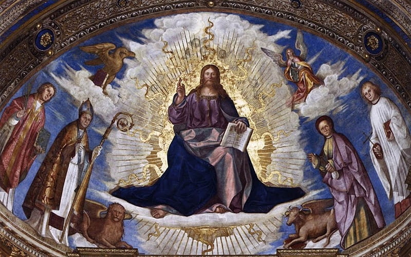 Christ in Majesty, Majesty, Saints, Jesus Christ, fresco, HD wallpaper