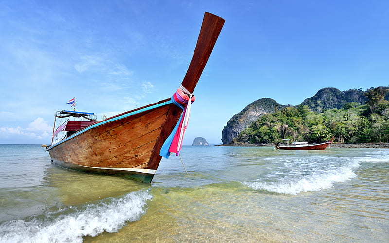 Phuket, Thailand, Karon, beach, tropical island, summer, ocean, tourism, HD wallpaper
