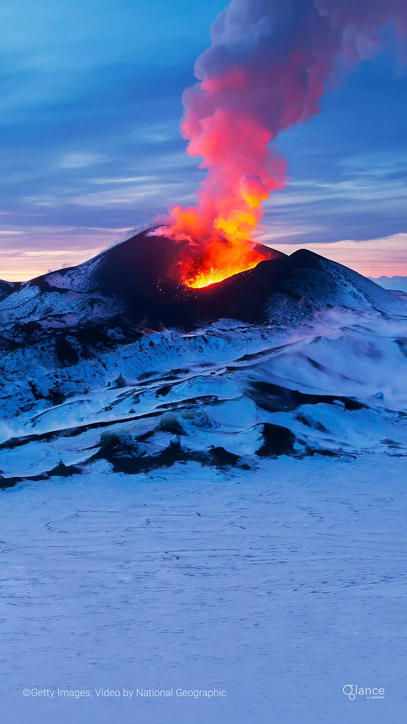 Volcano, antarctica, eruption, fire, mountain, natural, snow, thunder, HD phone wallpaper