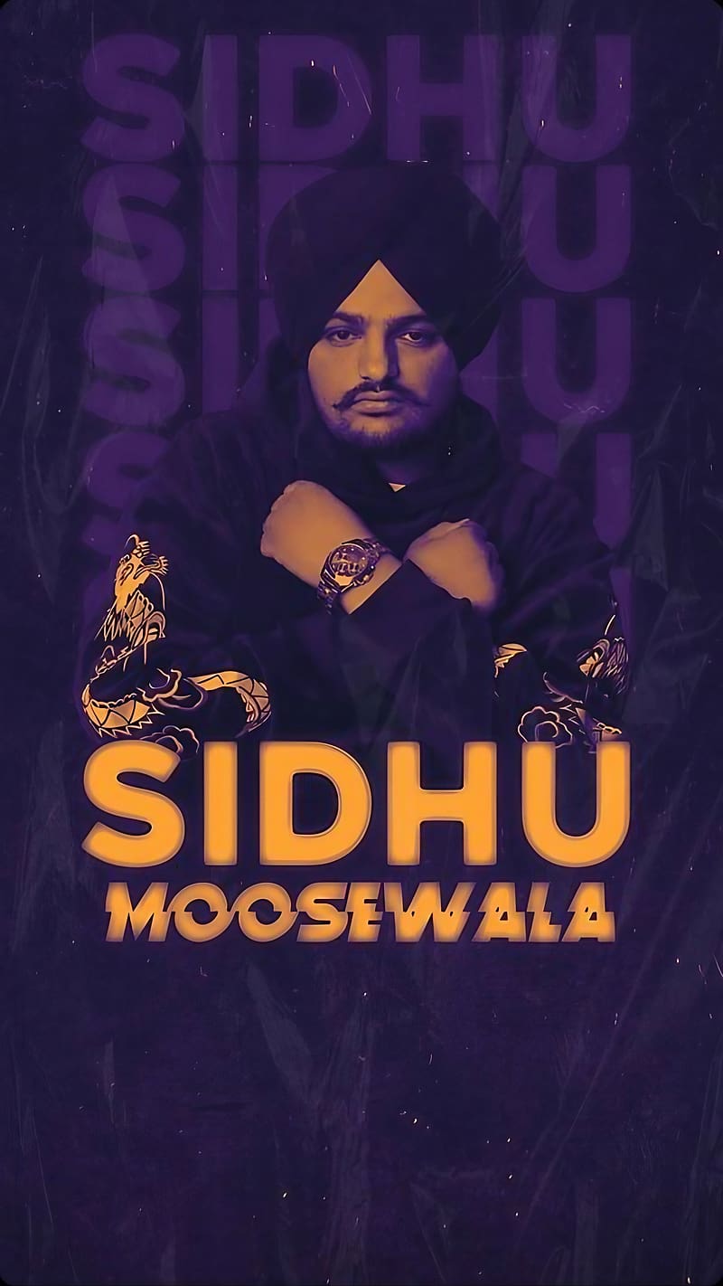 Sidhu Moose Wala , Purple Background, indian rapper, singer, HD phone wallpaper