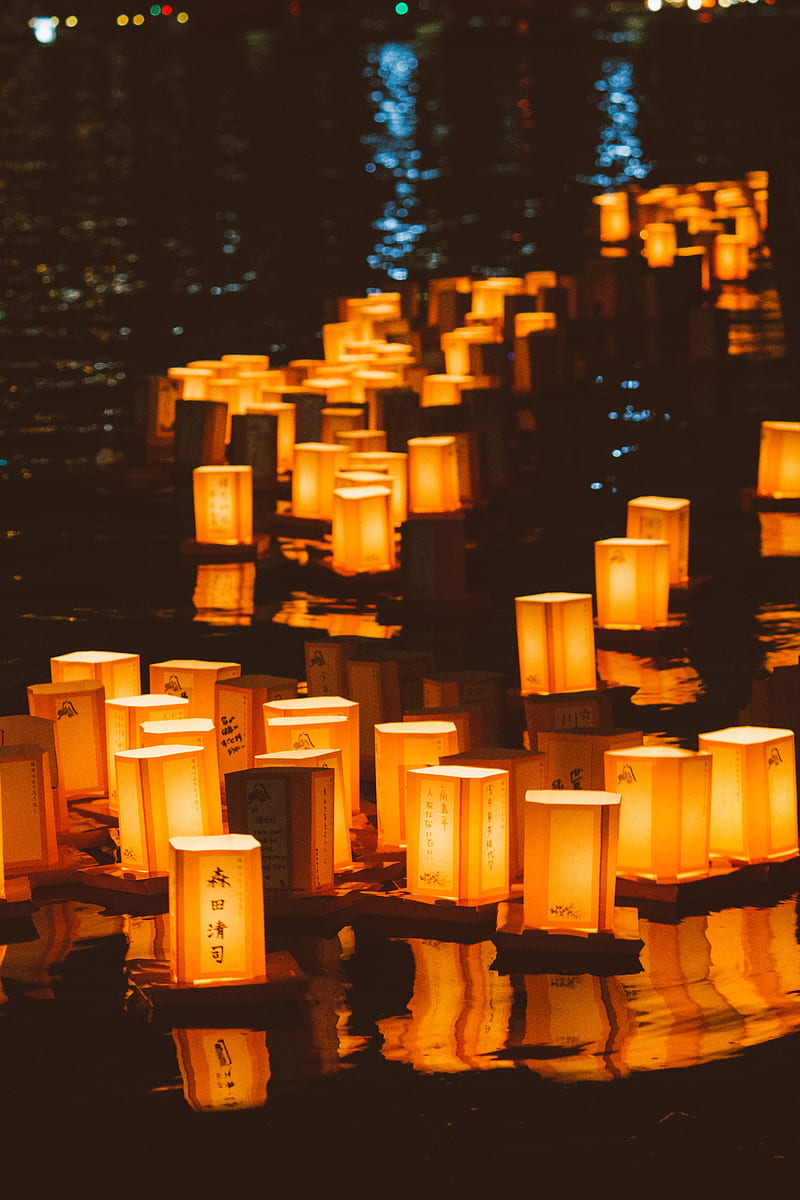 lanterns, lights, glow, holiday, china, HD phone wallpaper