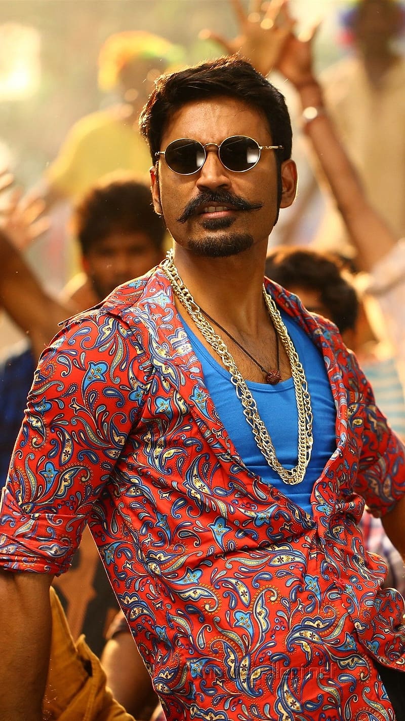 Dhanush In Red Shirt, dhanush , red shirt, glasses, dancing, actor, south indian, HD phone wallpaper