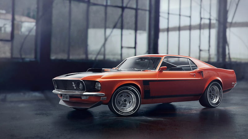 Ford Mustang, ford-mustang, ford, carros, artist, artwork, digital-art, HD wallpaper