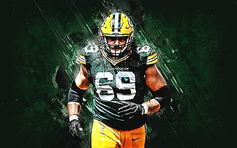 Download wallpapers 4k, Dean Lowry, grunge art, Green Bay Packers