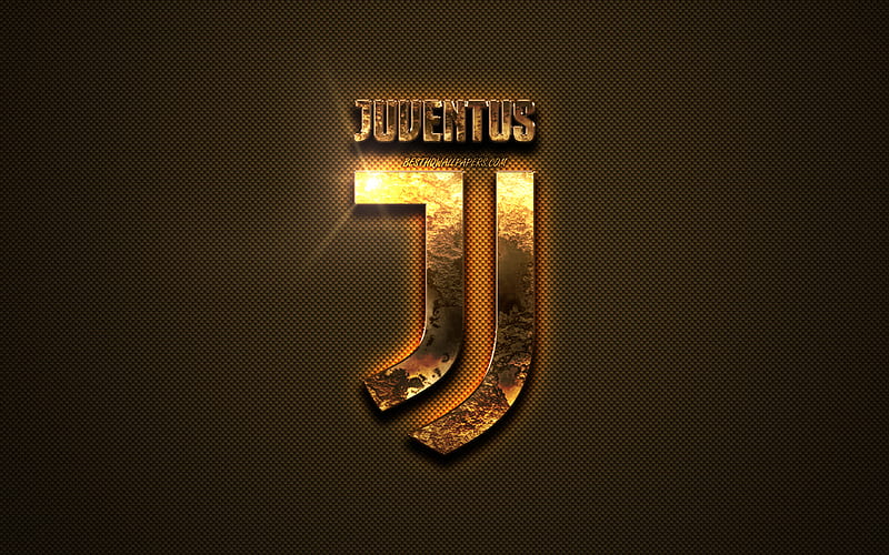 Juventus FC, golden logo, Italian football club, golden emblem, Turin, Italy, Serie A, golden carbon fiber texture, football, Juventus logo, HD wallpaper