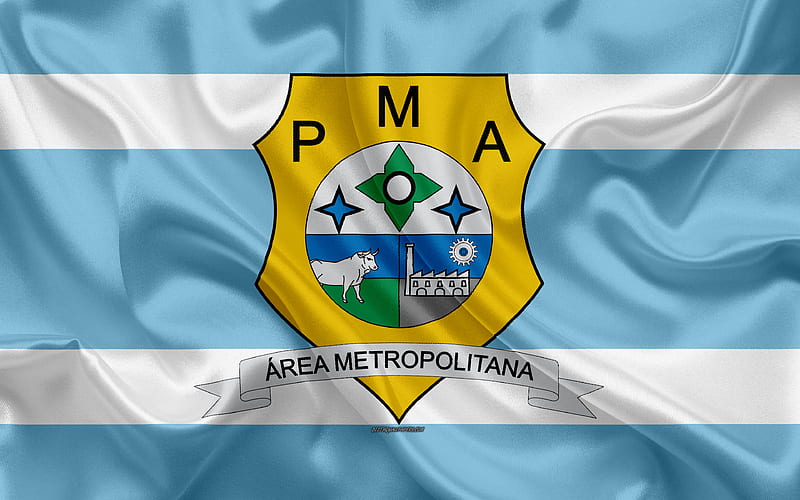 Flag of Ananindeua silk texture, Brazilian city, blue and white green silk flag, Ananindeua flag, Para, Brazil, art, South America, Ananindeua, HD wallpaper