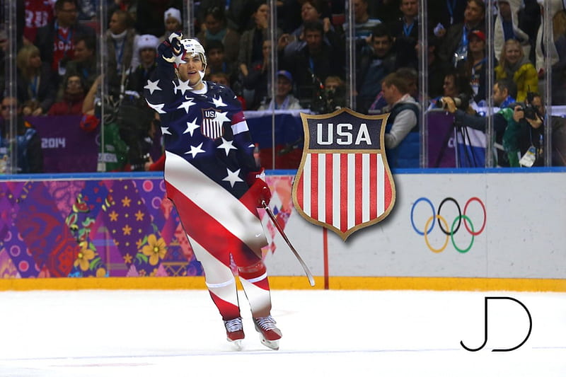 T.J. Oshie Team USA, shootout, olympics, captain, hockey, usa, russia, tj, hero, america, blues, sniper, oshie, team, HD wallpaper