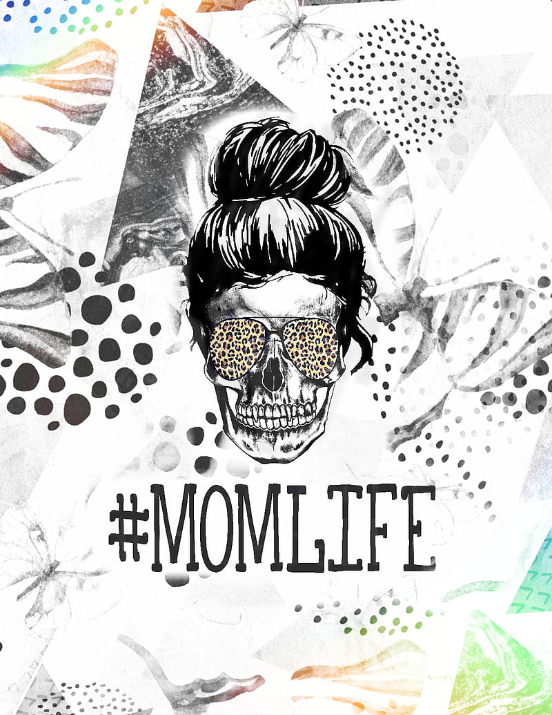 momlife, cheetah, mom, momma, skulls, HD phone wallpaper