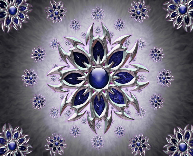 ice fractal, kristal, ijs, fractal, HD wallpaper