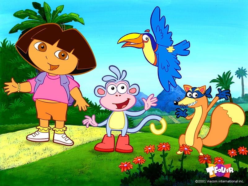 Dora the explorer, monkey, bird, dora, grass, explorer, HD wallpaper |  Peakpx