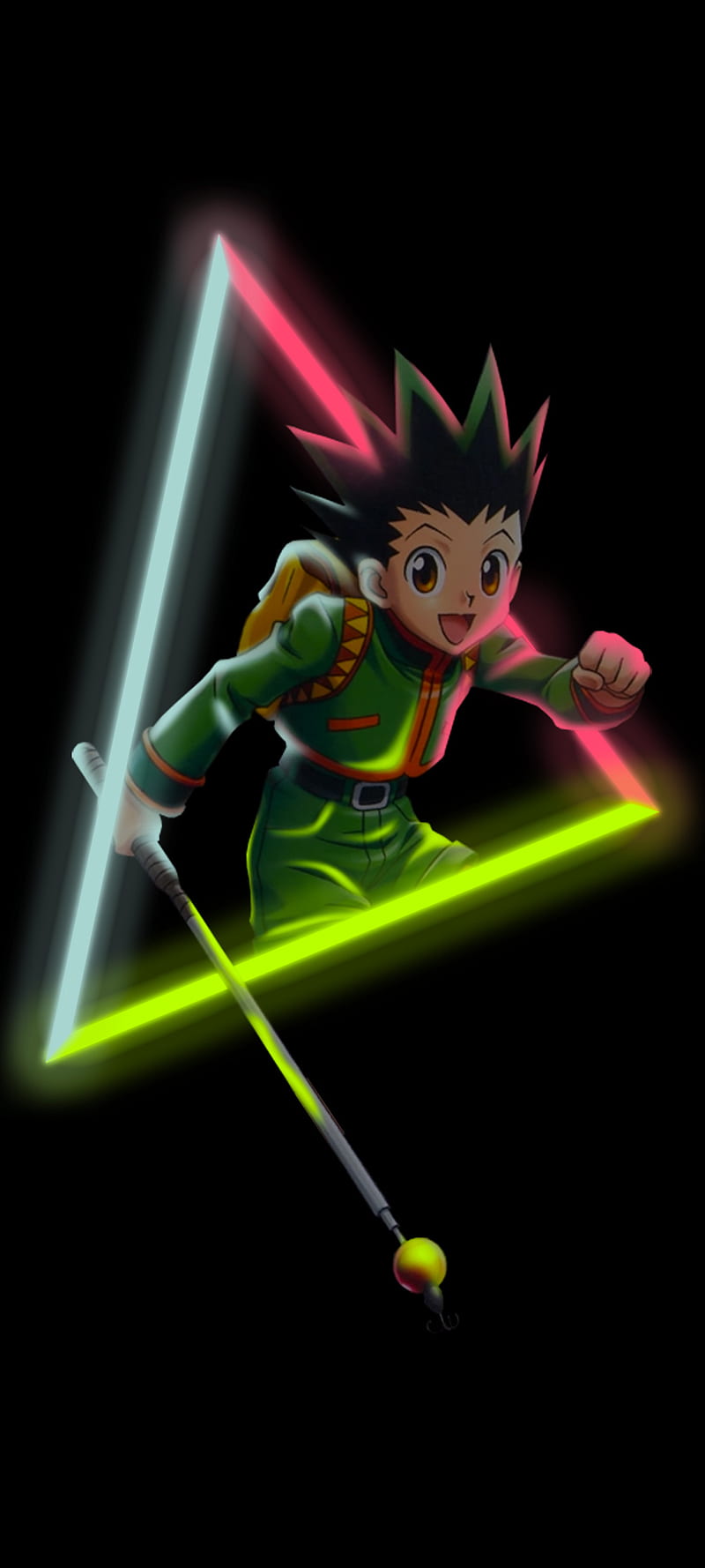 Gon Neon, hunter hunter, black, hunter x hunter, character, simple, HD phone wallpaper