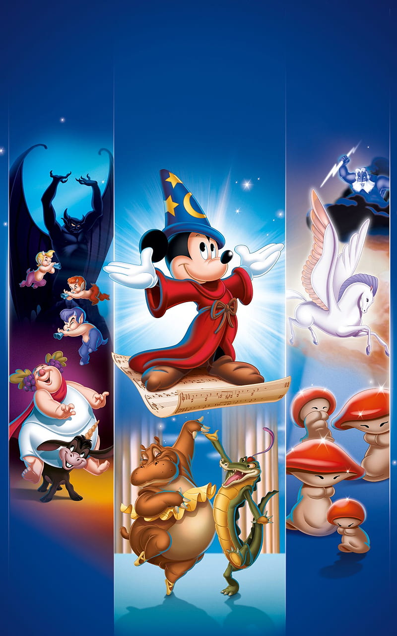 Disney Fantasia , disney, fantasia, magia, mickey, HD phone wallpaper