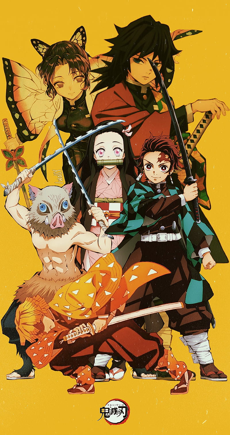 Drawing Tanjiro, Nezuko, Zenitsu and Inoske from Demon Slayer 