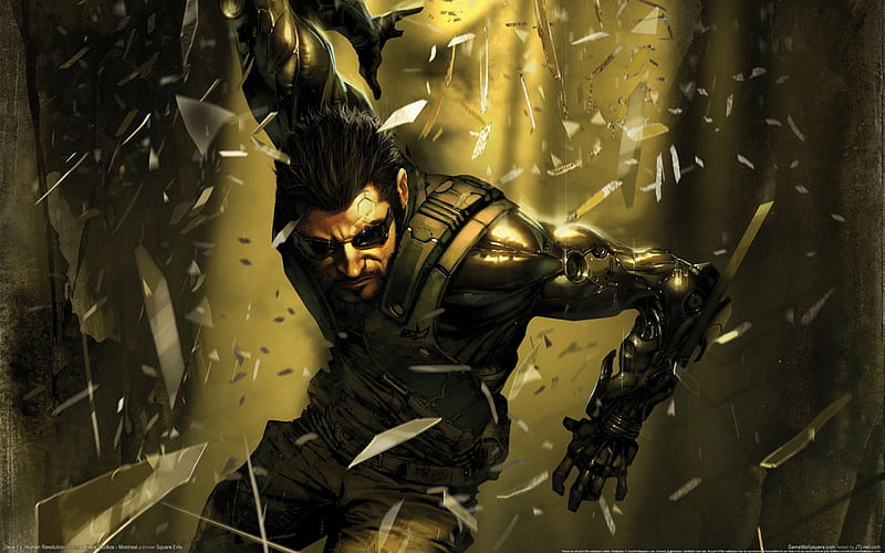 Deus Ex: Human Revolution, , agent, broken, adam jense, deus ex, glass, epic, warrior, augmented, HD wallpaper
