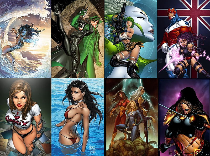 Comics Women 2, witchblade, mavel, psylocke, green hornet, HD wallpaper