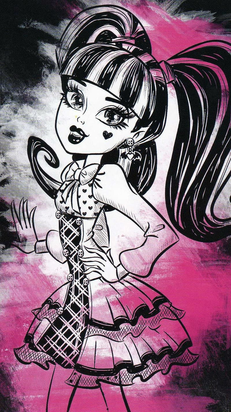 Monster High, Draculaura sketch, draculaura, sketch, anime, HD phone wallpaper
