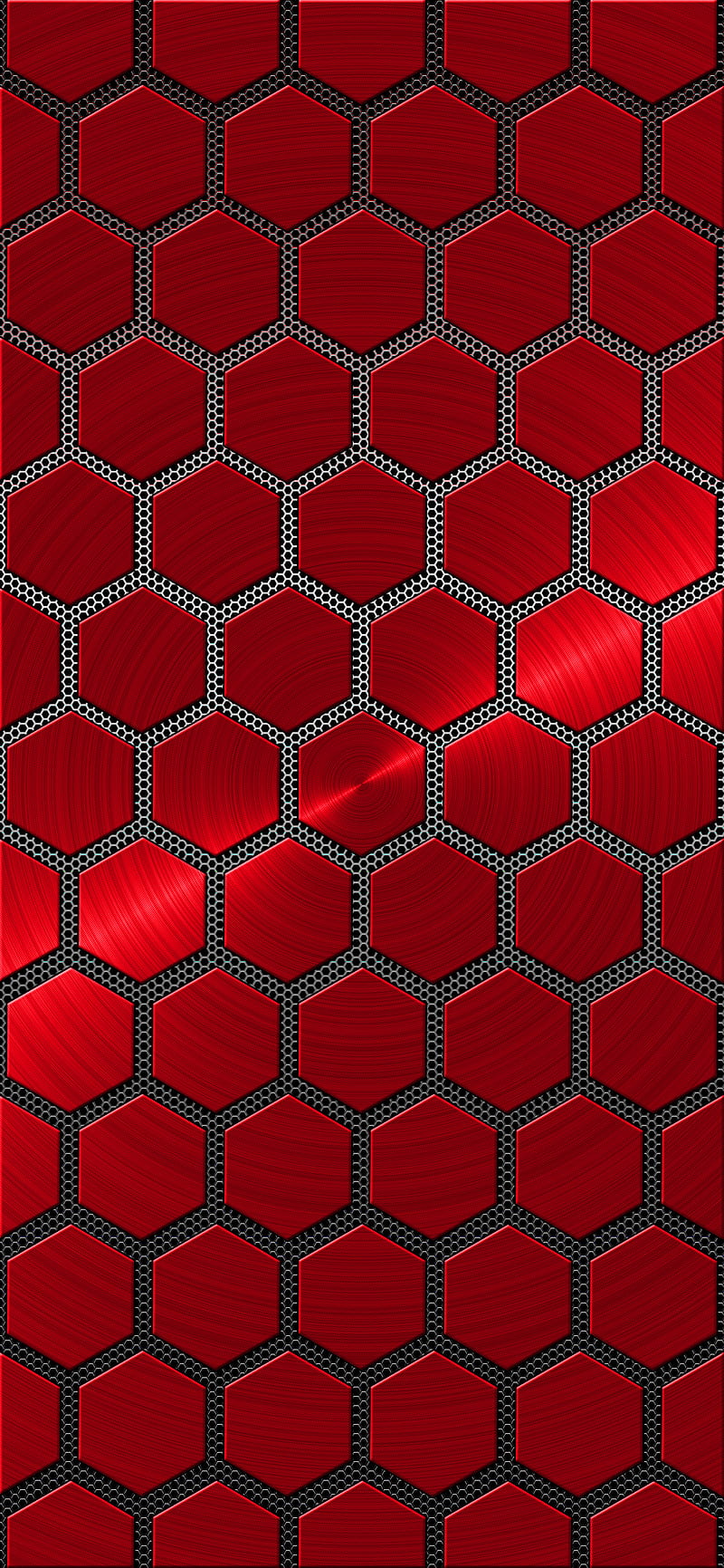 Red Poly Mesh WPP, 3mcsnetwork, hexagon, metal, pattern, polygon, , x3mcx, HD phone wallpaper