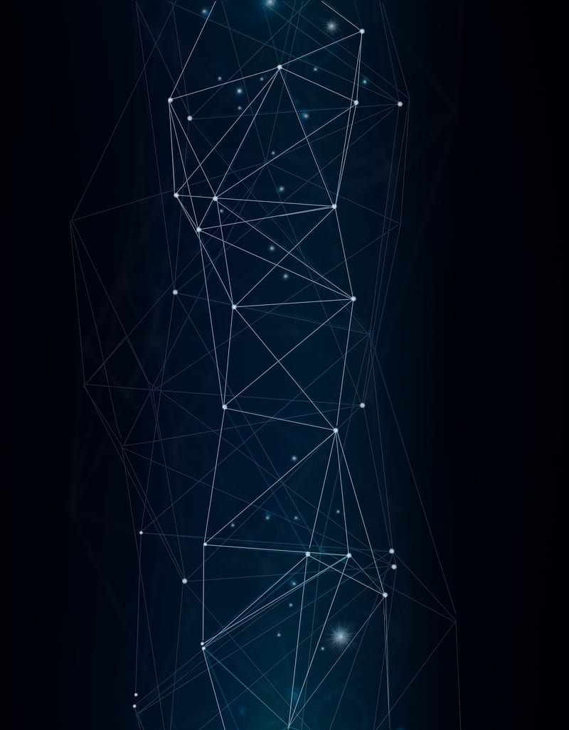 dots, connections, lines, interlacing, Abstract, HD phone wallpaper
