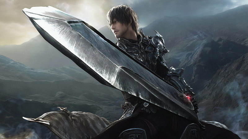 Final Fantasy XIV Black Hair Man With Background Of Mountain And Clouds Final Fantasy XIV Games, HD wallpaper