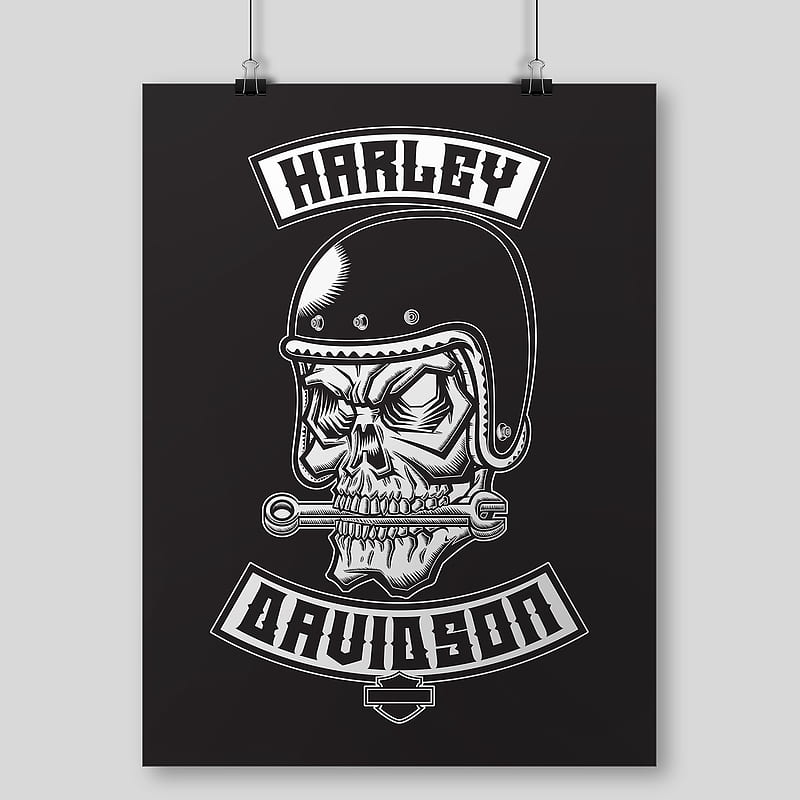 Harley davidson, bike, black, gear, grand metal, solid, team, tour, HD phone wallpaper