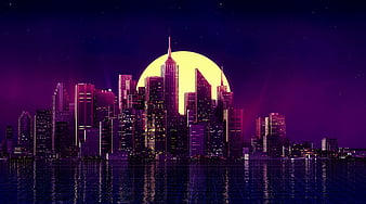 Download wallpaper 1366x768 city, art, cyberpunk, night, movement tablet,  laptop hd background