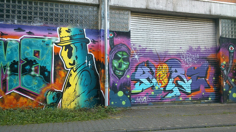 IYSK Bomb Crew Part VIII, Snapshot, Alien, Sprayed, Foto, Comic Art, Street Art, Art, Alien Attack, Comic Style, THE IYSK BOMB CREW Graffitti, graph, graphy, Writing, HD wallpaper