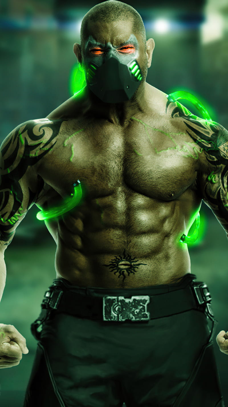 Batista as Bane, bane, batista, dc, wwe, author: Green Voltage, HD phone wallpaper