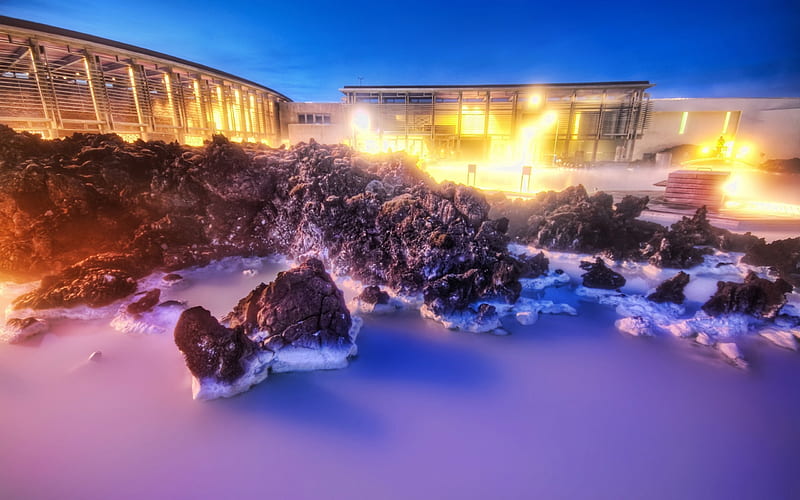 the milky white geothermal occurrence-Beautiful natural scenery, HD wallpaper