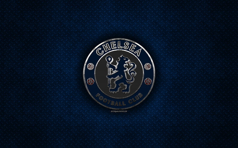 Chelsea FC, English football club, blue metal texture, metal logo, emblem, London, England, Premier League, creative art, football, HD wallpaper