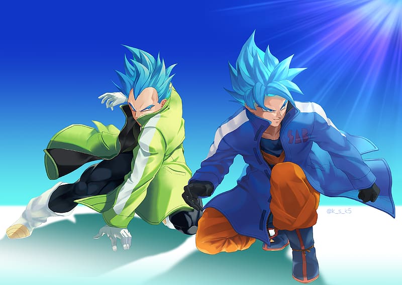 Anime, Goku, Vegeta (Dragon Ball), Super Saiyan Blue, Dragon Ball Super: Broly, HD wallpaper