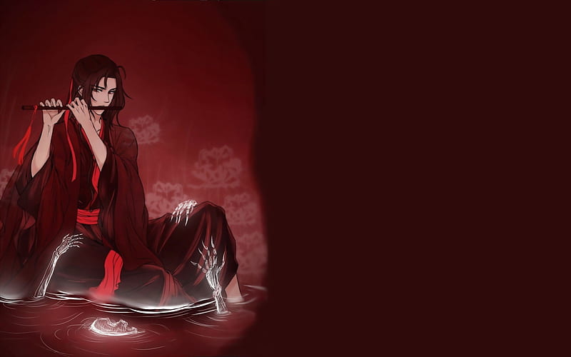 Wei wuxian, flute, mo dao zu shi, chinese clothes, Anime, HD wallpaper