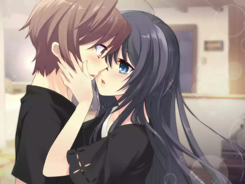 Today was a fairytale, precious moments, anime couple, kiss, cute anime, HD wallpaper