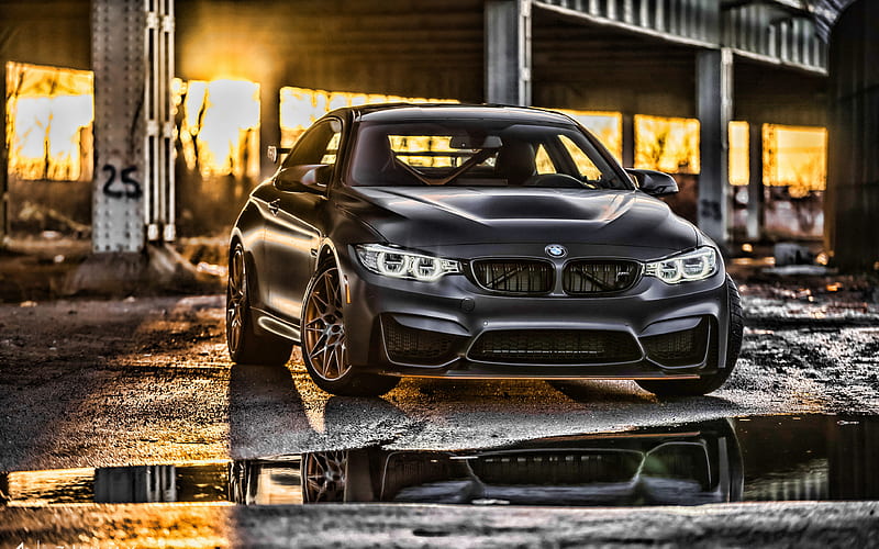 BMW M4 GTS F82, 2019 cars, sunset, bmw f82, tuning, gray M4, german cars, BMW, HD wallpaper