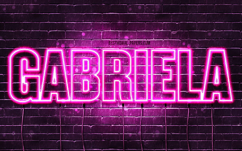 Gabriela With Names Female Names Gabriela Name Purple Neon Lights 