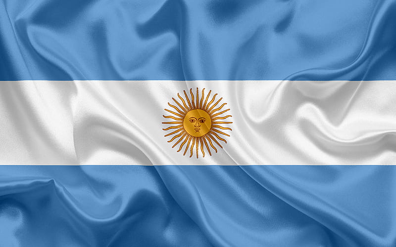 Argentinian flag, Argentina, South America, silk, flag of Argentina, HD wallpaper