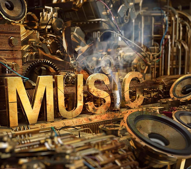 Music , android, awesome, gold, iphone, samsung, sound, HD wallpaper