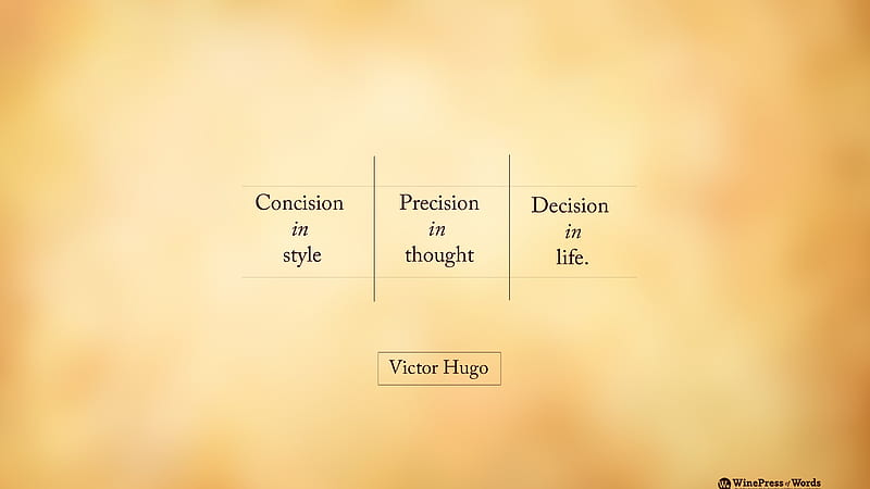 Concision In Style Precision In Thought Decision In Life Inspirational, HD wallpaper