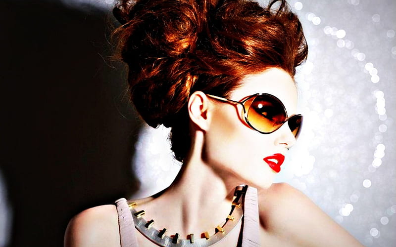 Alyssa Campanella, model, redhead, glitter, by cehenot, woman, sun ...