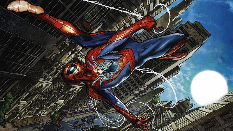 spider-man, skyscrapers, jumping, artwork, Movies, HD wallpaper