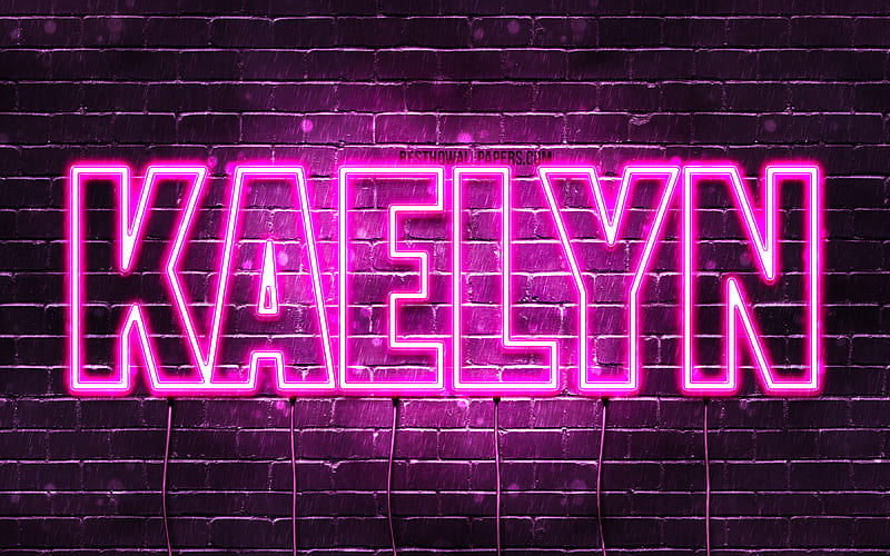 Kaelyn with names, female names, Kaelyn name, purple neon lights, Happy Birtay Kaelyn, with Kaelyn name, HD wallpaper