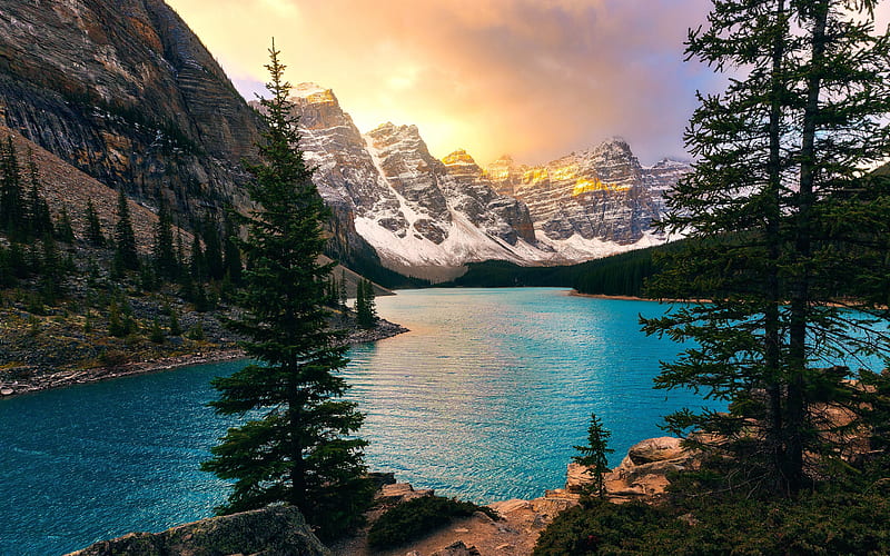 Moraine Lake Banff National Park 2019 Landscape, HD wallpaper
