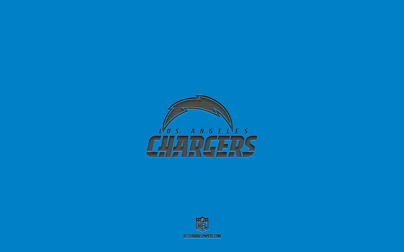 Los Angeles Chargers, blue background, American football team, Los Angeles Chargers emblem, NFL, USA, American football, Los Angeles Chargers logo, HD wallpaper