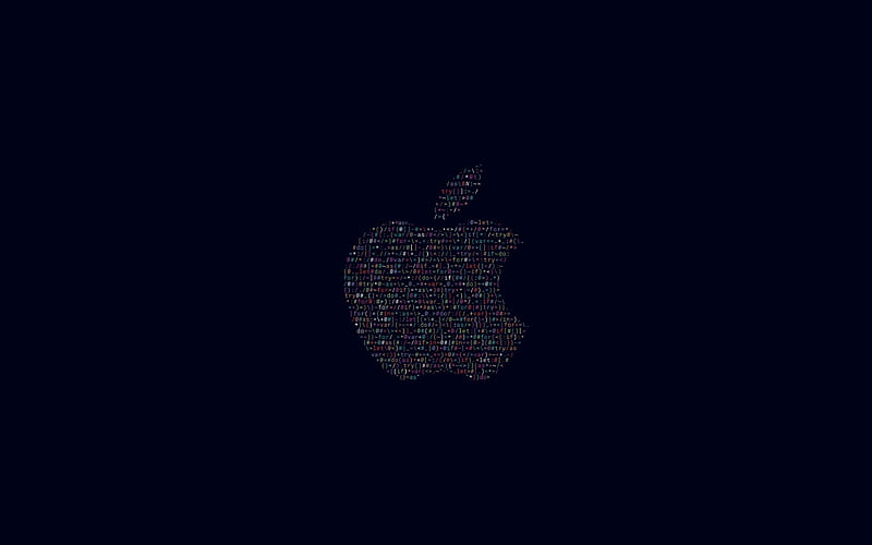 Apple logo, typography, program code, creative, Apple, HD wallpaper