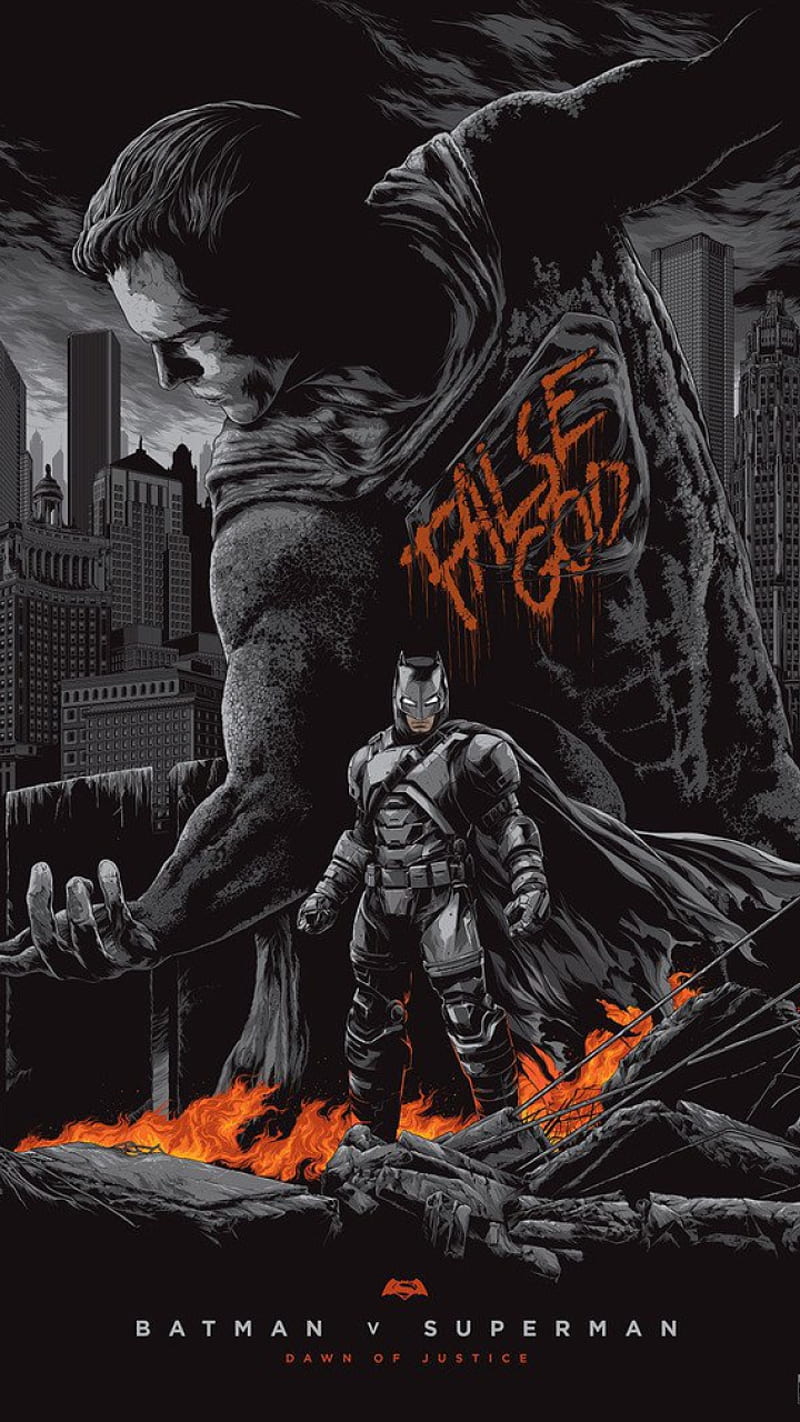 BvS Mondo Poster, batman, batman v superman, dark knight, dawn of justice, dc, dceu, man of steel, superman, HD phone wallpaper