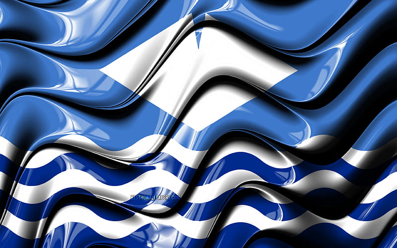 Isle of Wight flag Counties of England, administrative districts, Flag of Isle of Wight, 3D art, Isle of Wight, english counties, Isle of Wight 3D flag, England, United Kingdom, Europe, HD wallpaper